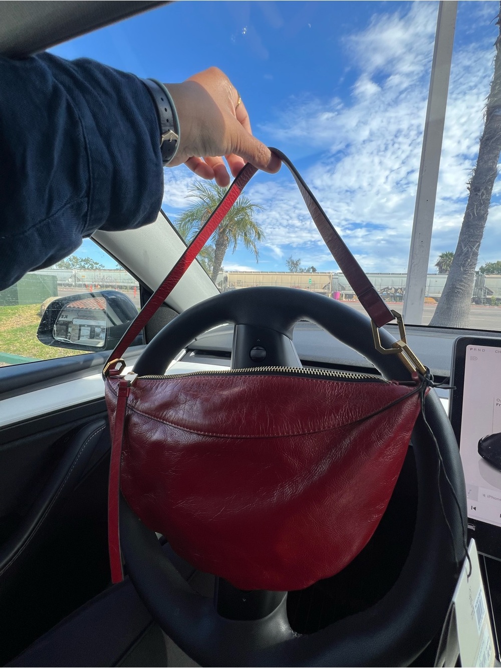 All saints micro Luna bag red